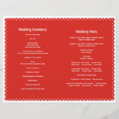 パペル・ピカド・レッド結婚のフィエスタ折り畳みプログラム (裏面)