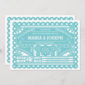 パペル ピカド 婚約パーティー 招待状 - 青 (正面/裏面)