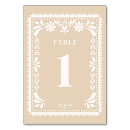 パペル・ピカ結婚ドのテーブル・ナンバー・メモダンキシカン テーブルナンバー