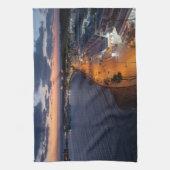 パホスの海底と港の夜 キッチンタオル (縦)