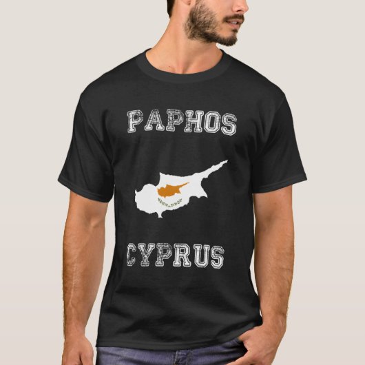 パホス動揺してキプロス国旗 Tシャツ (正面)