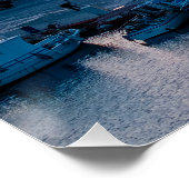 パホス城の日没、ドローンビュー ポスター (コーナー)