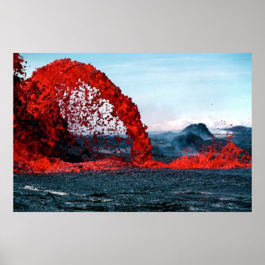 パホー火山からの溶岩のアーチ噴水 ポスター (正面)