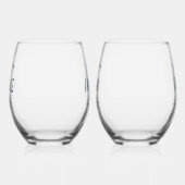 パポウとイガイア祖父母ブルー ステムなしワイングラス (左)