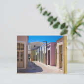 パポスオールドタウンカラフル建物 ポストカード (スタンド正面)