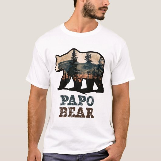 パポベア レトロ ヴィンテージ 面白い Tシャツ (正面)