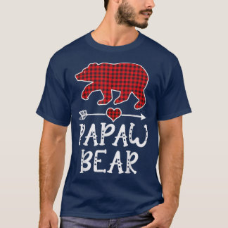 パポベパジャマおもしろいレッドプレイド1634 Tシャツ