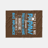 パポーおもしろいギフトのパパパートナー犯罪  フリースブランケット (正面(横))