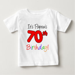 パポーズ70誕生日 ベビーTシャツ