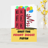 パポー誕生日シャットザフロントドア カード (黄色い花)