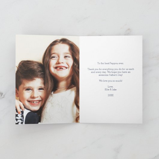 パポ最高のーエバー |父の日の写真 カード (内部)