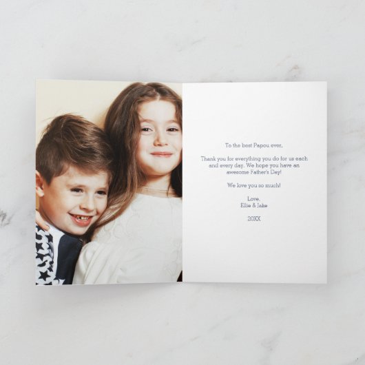 パポ最高のーエバー |父の日の写真 カード (内部)