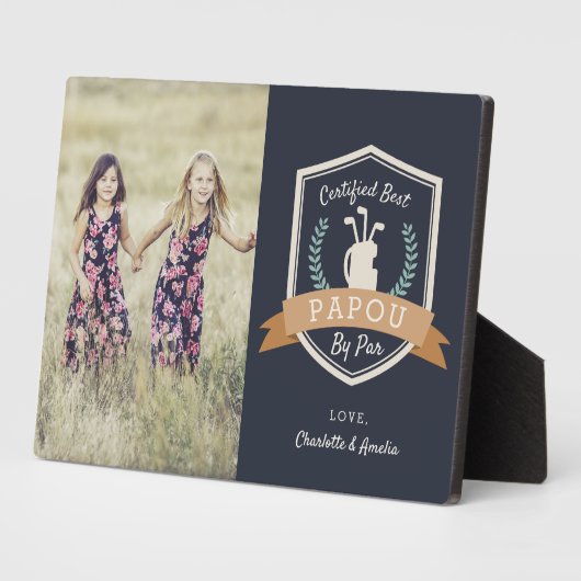 パポ最高のーバイパー |ゴルフのおじいちゃん写真 フォトプラーク (側面)