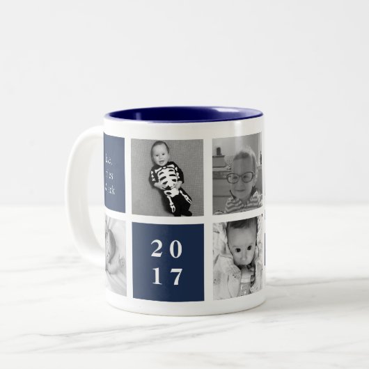 パポ最高のー写真にパパのみ昇格 ツートーンマグカップ (正面左)