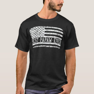 パポ最高のー·エバ·アメリカ国旗ヴィンテージじいちゃん Tシャツ