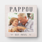 パポ素朴オパーソナライズされた祖父の写真 フォトプラーク (正面)