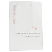 パミニマルステルエレガントデュスキーピンクハート結婚ズ ミディアムペーパーバッグ (正面)