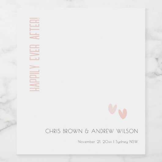 パミニマルステルエレガントデュスキーピンクハート結婚ズ ワインラベル (シングルラベル)