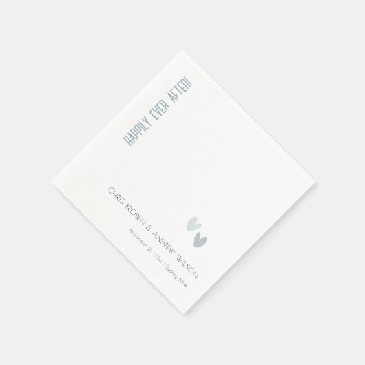 パミニマルステルエレガントデュスキーブルーハート結婚ズ スタンダードカクテルナプキン (角)