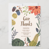 パミ素朴ンエレガントク感謝祭ディナーパーティー 招待状 (正面)