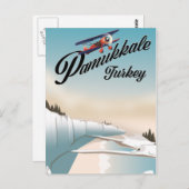 パムケールトルコ休暇のポスター。 ポストカード (正面/裏面)