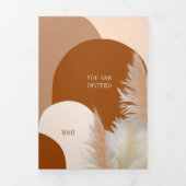 パムパスグラス結婚とアーチデザイン 三つ折りクリスマスカード (カバー)