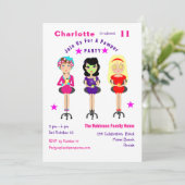 パムパー パーティー 女の子 誕生日 招待状 (スタンド正面)