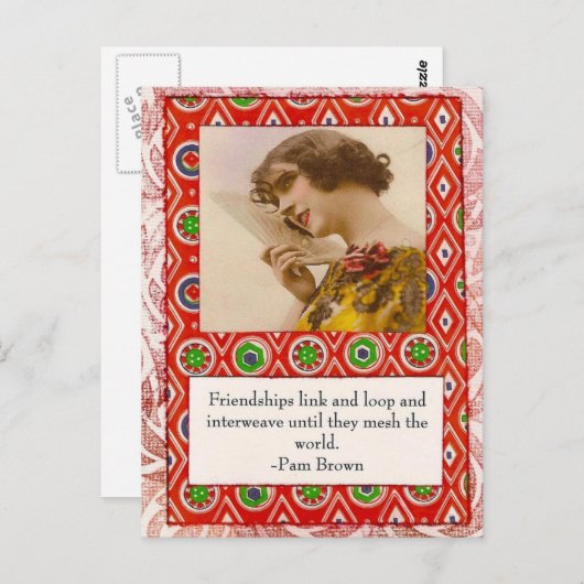 パムブラウンフレンドシップ引用文はがき ポストカード (正面/裏面)