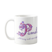 パメラの一流の意味ハートの花Pのモノグラムのマグ