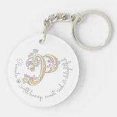 パメライニシャルPガールズネームパーソナライズされたキーチェーン キーホルダー (裏面)