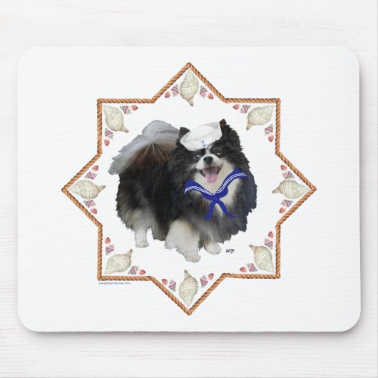 パメラン犬とシーシェル マウスパッド (正面)