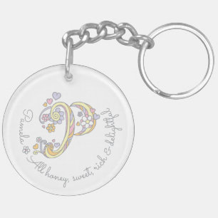 パメラ最初のPの女の子の名前の名前入りなkeychain キーホルダー