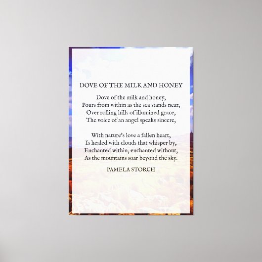 パメラ・ストルチによるミルクと蜂蜜の詩の鳩 キャンバスプリント (正面)