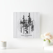 パモダンインツリーファームハウス スクエア壁時計 (ホーム)