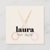 パモダンスエレガントテルはさみはっきりした スクエア名刺 (正面)