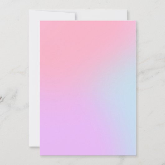 パモダンスエレガントテルグラデーションブライダルシャワー 招待状 (裏面)