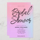 パモダンスエレガントテルグラデーションブライダルシャワー 招待状 (正面/裏面)