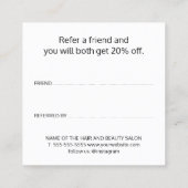 パモダンステルはっきりした文字赤いハートサロン 紹介カード (裏面)