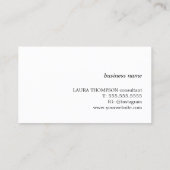 パモダンステルエレガントバラホワイトストライプ 名刺 (裏面)