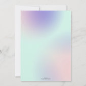 パモダンステルエレガントピンクミントパープルグラデーション 招待状 (裏面)
