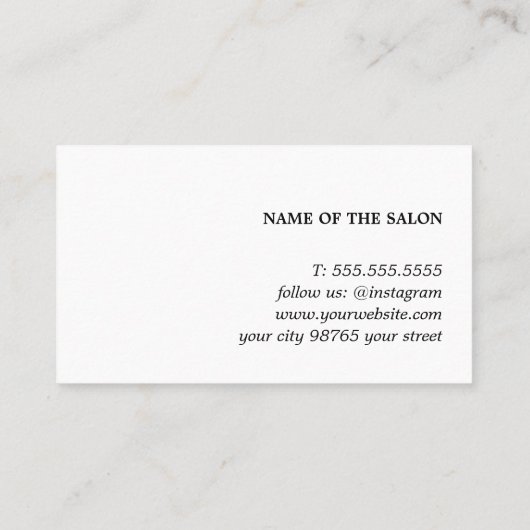 パモダンステルエレガントブルーイエロー美容師 名刺 (裏面)