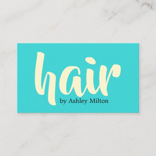 パモダンステルエレガントブルーイエロー美容師 名刺 (正面)