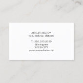 パモダンステルエレガントホワイト美しいヘアメイクアップ 名刺 (裏面)