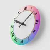 パモダンステルエレガントレインボー ラウンド壁時計 (傾斜)