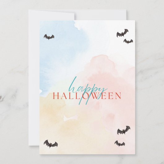 パモダンステルカラフルピンクウィッチハローウィンパーティ 招待状 (裏面)