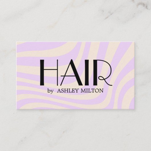 パモダンステルスタイリッシュパープル抽象芸術はっきりしたヘア 名刺 (正面)
