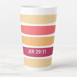 パモダンステルストライプのクリスチャンJEREMIAH 29:11 カフェラテマグ
