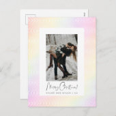 パモダンステルミニマルウェーブギロシェのカップル写真 シーズンポストカード (正面/裏面)