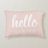 パモダンステルミニマルピンクハローとお名前 アクセントクッション (正面)