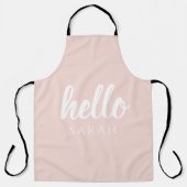 パモダンステルミニマルピンクハローとお名前 エプロン (正面)